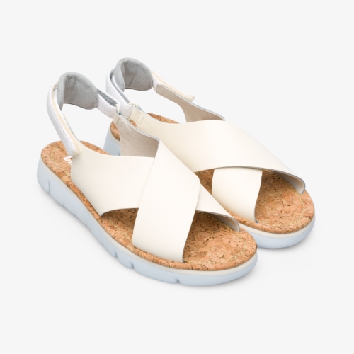 Camper Oruga Sandals Light Grey / Cream - Womens Singapore QYCGWE-043